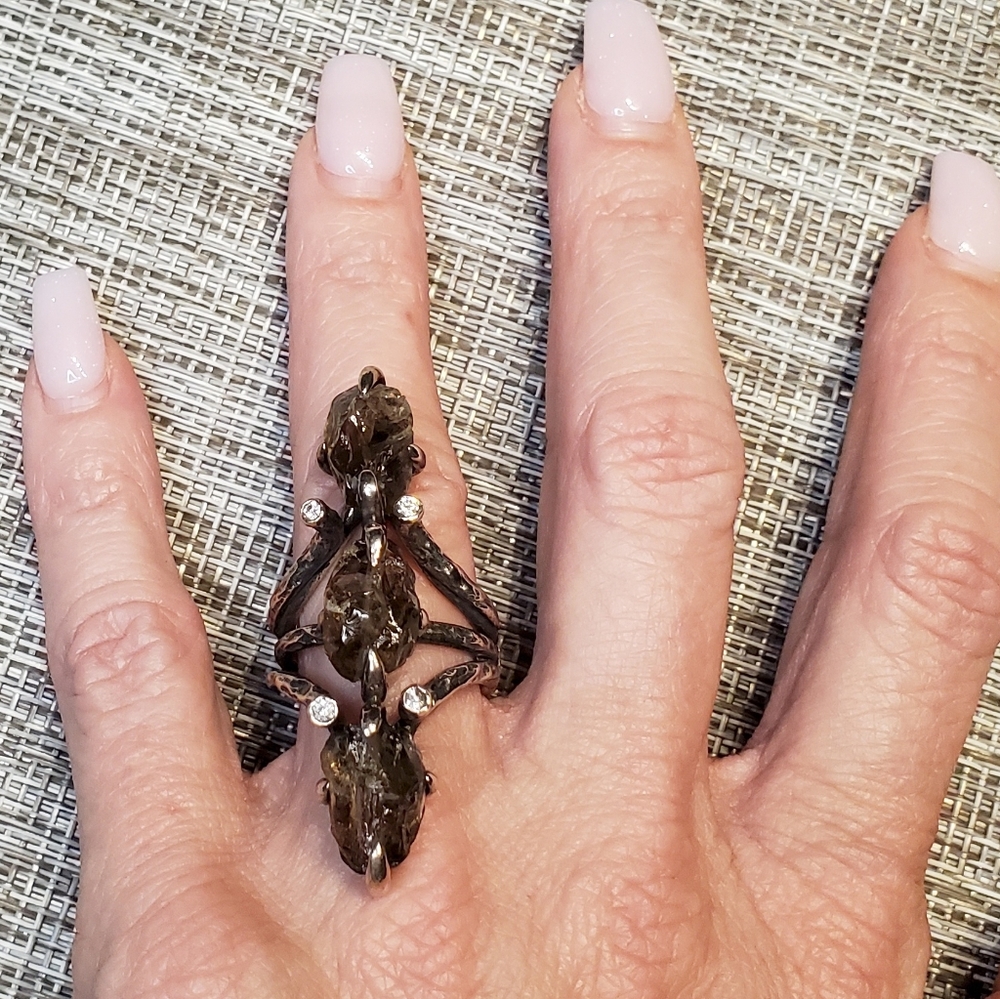 Smoke quartz ring